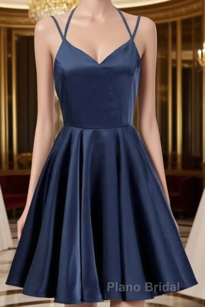 Navy Blue Short Formal Prom Dresses Juniors Homecoming Dresses Main image