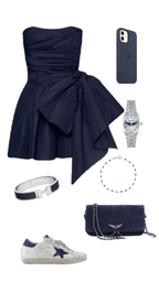 Vintage Navy Blue Strapless Bowkont Short Party Dresses Homecoming Dresses