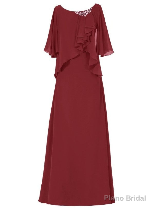 New arrivals Scoop Neck Rhinestone Chiffon Floor-Length Mother of the Bride Dress