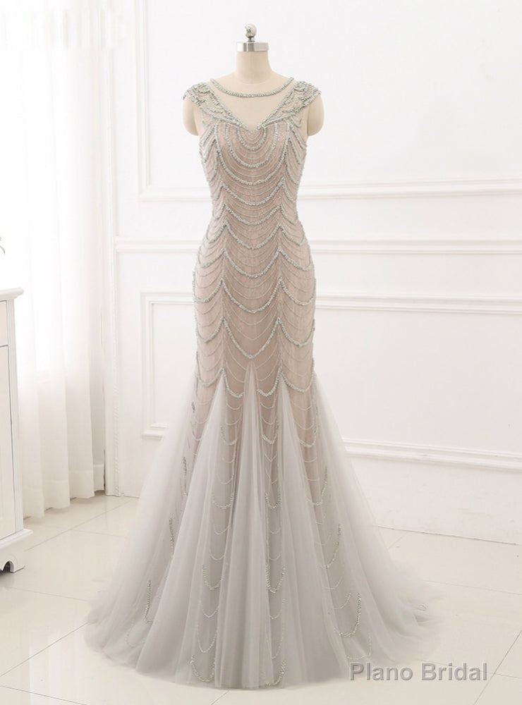New Evening Dresses Mermaid Formal Women Gowns Lace Beading