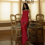 Yellow New Lace Spaghetti Straps Sexy Backless Mid-Length Elegant Satin Formal Prom Dresses Formal Evening Dresses Party Dresses