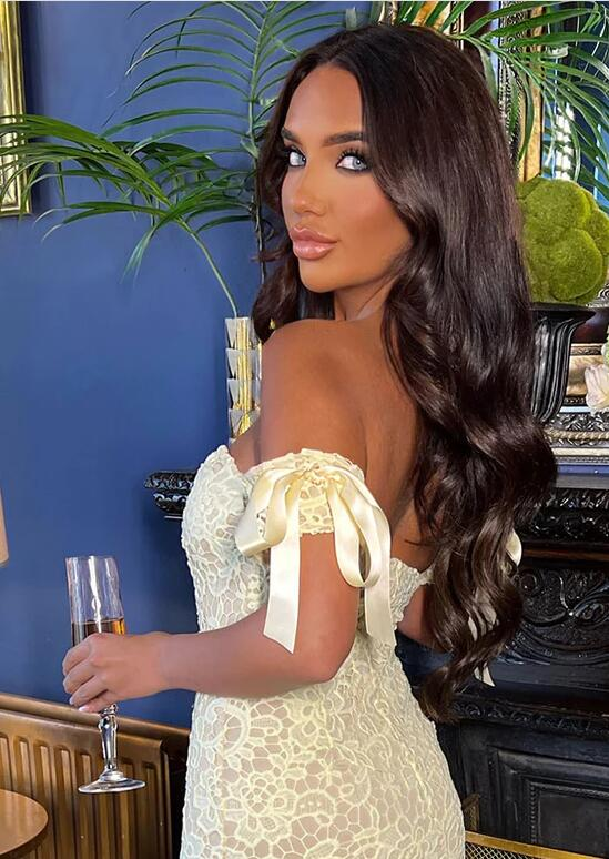 Cute Sweatheart Neckline Yellow Midi Dresses With Tie Sleeves