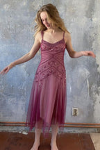 NiceVestidos--Pink Beaded Mid-Length Homecoming Dresses Formal Prom Dresses