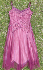 NiceVestidos--Pink Beaded Mid-Length Homecoming Dresses Formal Prom Dresses
