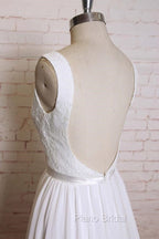 Noble A-Line Shoulder Strap With Chiffon Patch Flower Dew Back And Ground Length Wedding Dresses