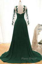 Noble A-Shaped Princess Chiffon Sticker Sweetheart Long Sleeved And Floor Length Mother Of The Bride Dresses