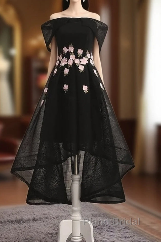 Off Shoulder High Low Fashionable Party Dresses, Homecoming Dresses, Lovely Formal Dresses Main image