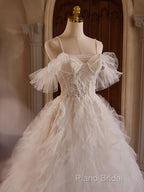 Off Shoulder Tulle Lace Light Champagne Long Formal Prom Dresses, Light Champagne Sweet 16 Dresses
