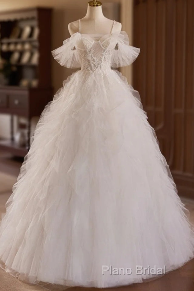 Off Shoulder Tulle Lace Light Champagne Long Formal Prom Dresses, Light Champagne Sweet 16 Dresses