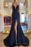 Off Shoulder V Neck Mermaid Black Long Formal Prom Dress, Mermaid Black Formal Dresses, Black Evening Dresses