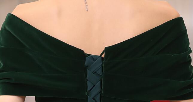 Off Shoulder Velvet Floor Length Sweetheart Formal Evening Dresses, A-Line Long Formal Prom Dresses