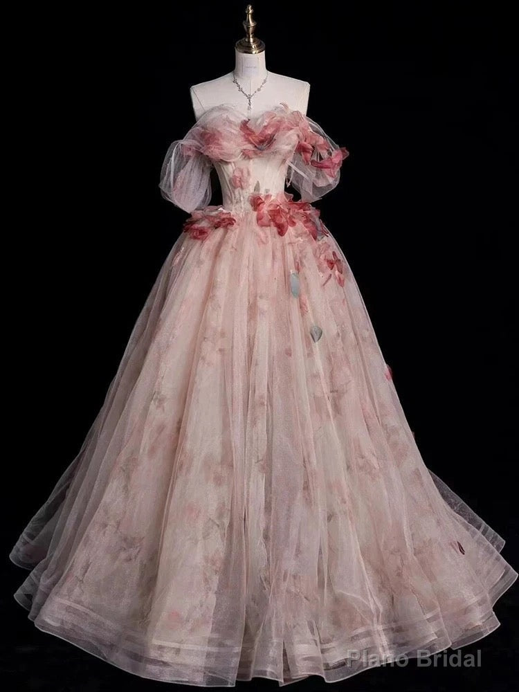 Off The Shoulder A Line Prom Dress Tulle Formal Dress
