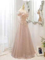 Off The Shoulder A Line Tulle Long Formal Prom Dresses Formal Dresses