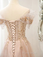 Off The Shoulder A Line Tulle Long Formal Prom Dresses Formal Dresses
