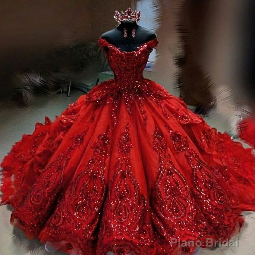 Off the shoulder ball gown, charming prom dress Main image