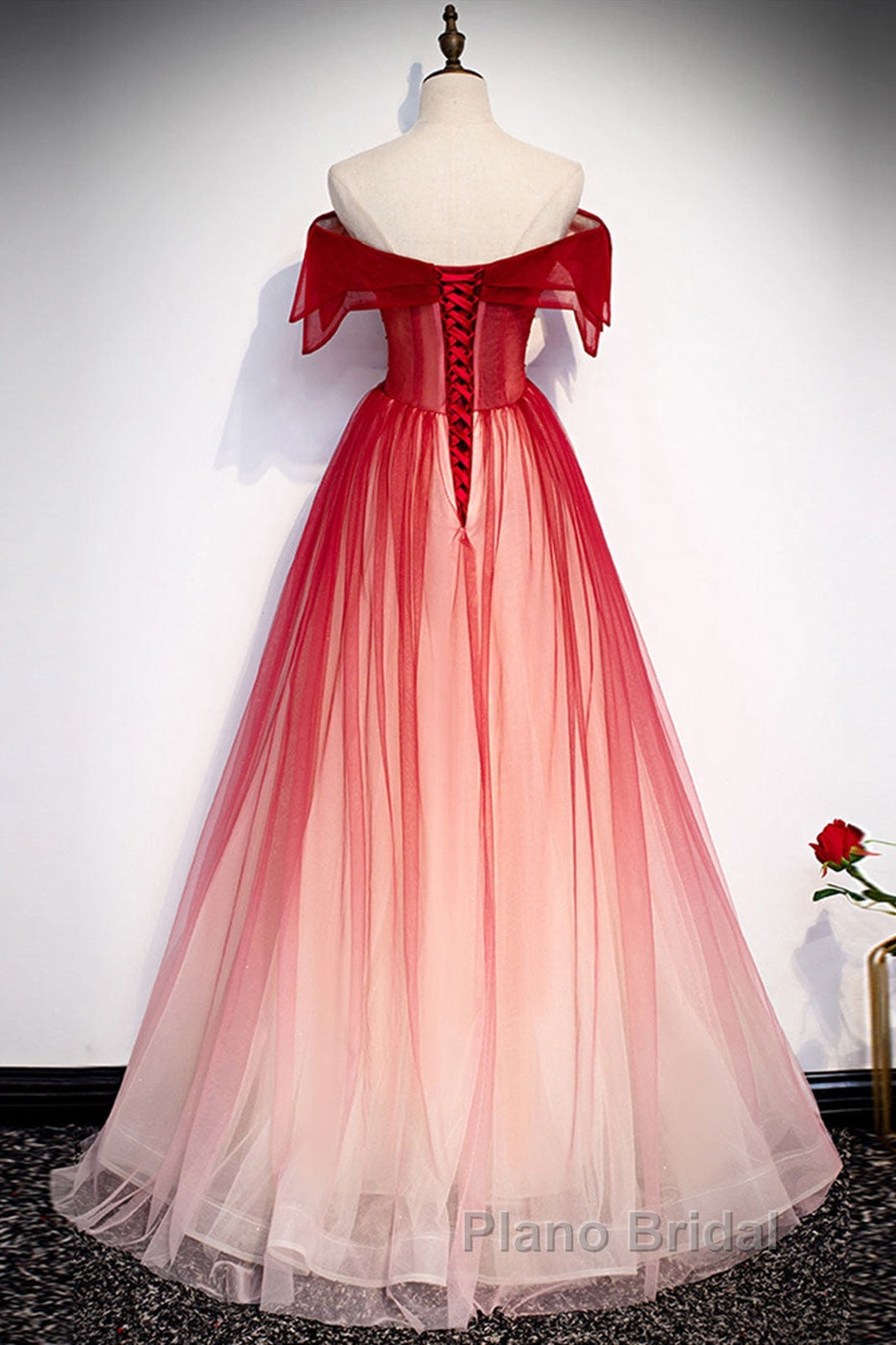 Off The Shoulder Burgundy Formal Prom Dresses, Wine Red Off Shoulder Formal Graduation Dresses