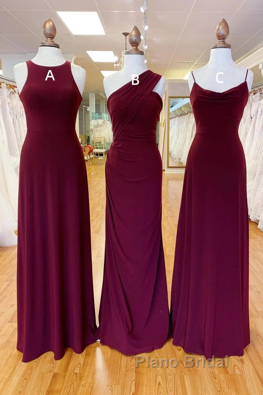 Off-The-Shoulder Floor Length Chiffon Long Bridesmaid Dresses Secondary image