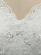 Off-the-Shoulder Lace Sequins Ball Gown Wedding Dresses