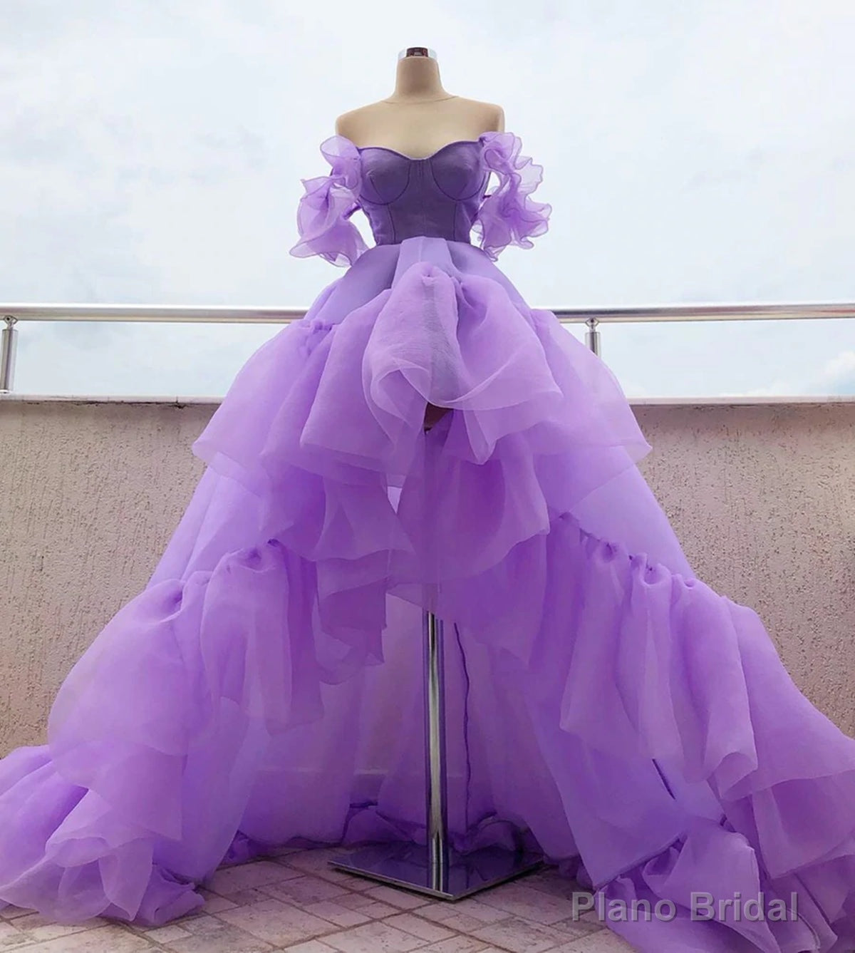 Off the Shoulder Lavender High Low Quinceanera Dresses Secondary image