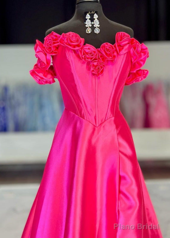 Off the Shoulder Long Prom Dress with Rose Neck/Straps Main image