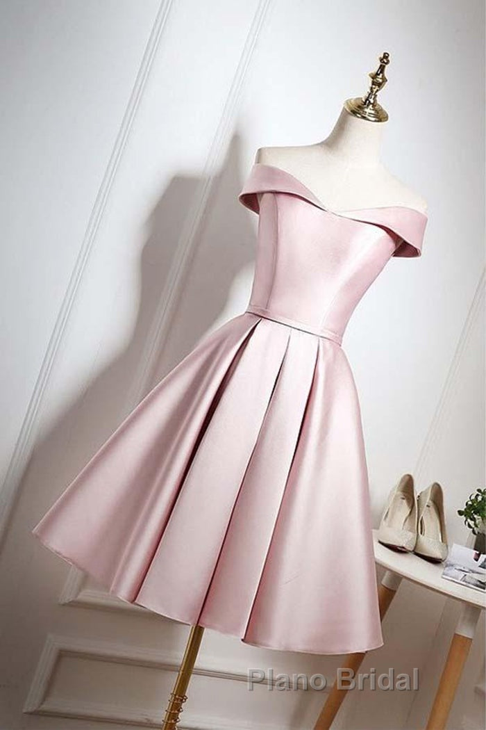 Off The Shoulder Pink Homecoming Dresses Short Formal Prom Dresses, Off Shoulder Graduation Dresses, Formal Dresses, Evening Dresses Secondary image
