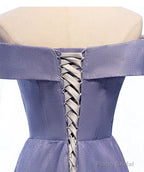 Off the Shoulder Purple Ombre Long Prom Dresses, Off Shoulder Purple Formal Dress