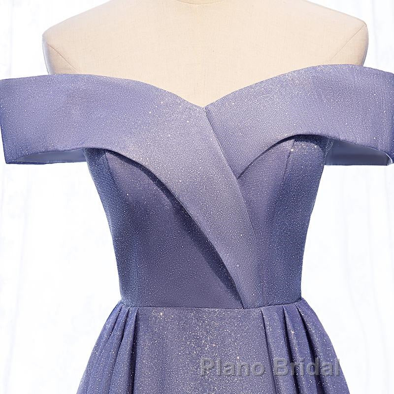 Off the Shoulder Purple Ombre Long Formal Prom Dresses, Off the Shoulder Purple Formal Evening Dress with Corset Back