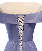 Off the Shoulder Purple Ombre Long Formal Prom Dresses, Off the Shoulder Purple Formal Evening Dress with Corset Back