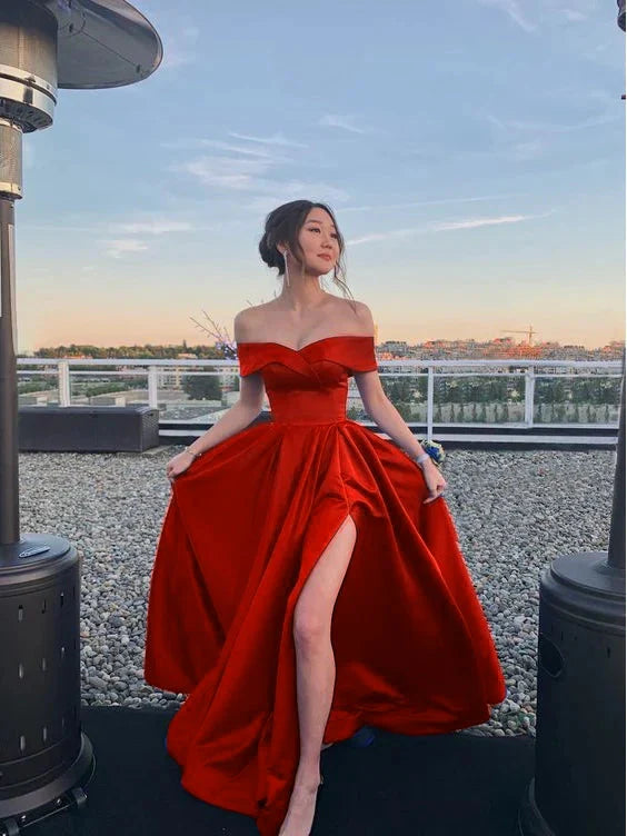 Off The Shoulder Royal Blue Formal Prom Dresses