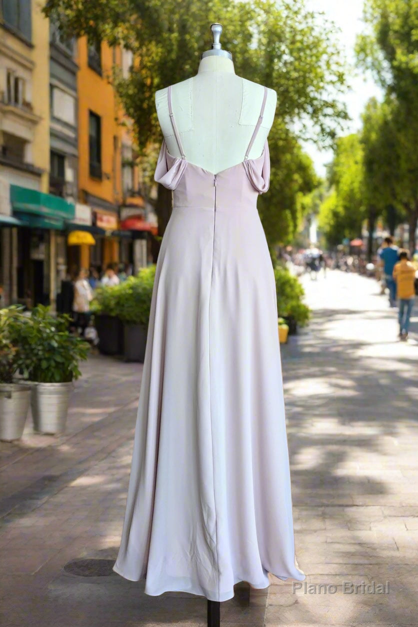 Off-the-shoulder Sheath/Column High Slit Dress with Spaghetti Straps