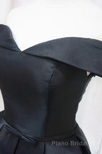 Off the Shoulder Short Black Formal Prom Dresses, Off Shoulder Short Black Formal Graduation Dresses