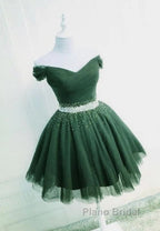 Off The Shoulder Tulle Red Short Formal Prom Dresses Lace Up
