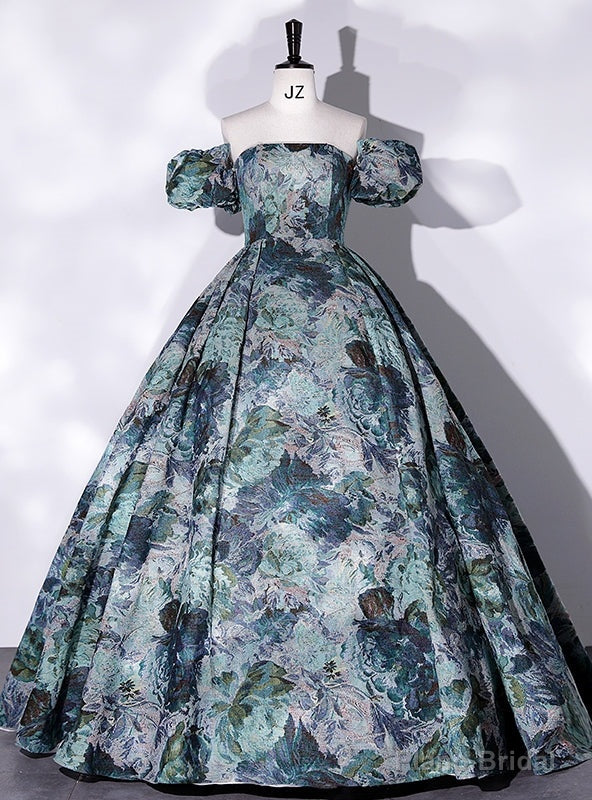 Oil Paint Strapless Quinceanera Dress Detachable Sleeve Main image