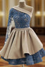 One Shoulder Ball Gown Ruffles Appliques Dresses