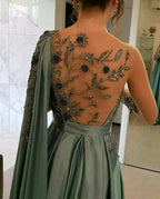 One Shoulder Beading Formal Evening Dresses Formal Prom Party Dresses