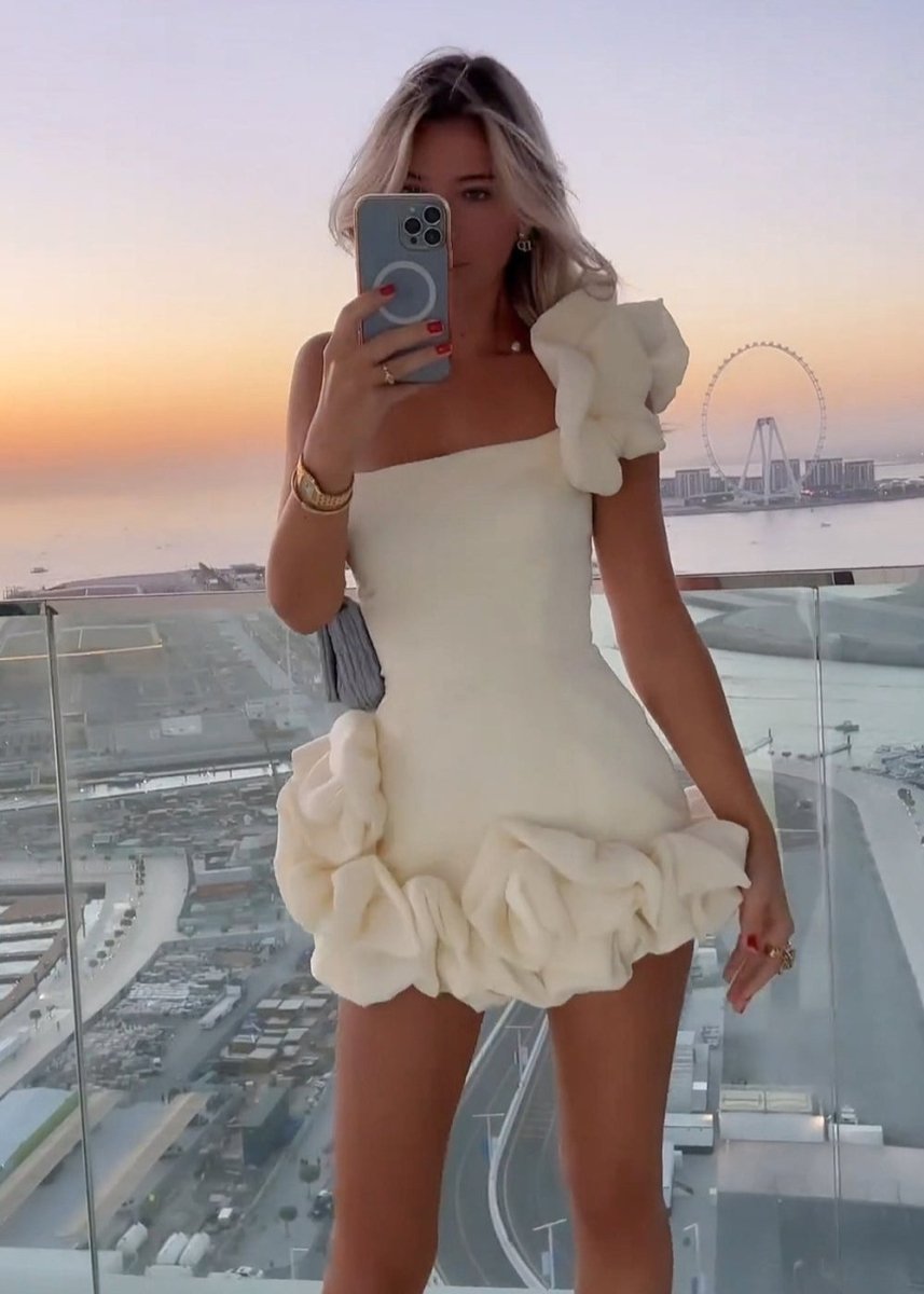One Shoulder Bodycon Homecoming Dress With Ruffles