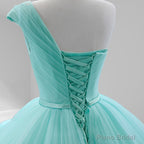 One-Shoulder Sleeveless Ball Gown Court Train Quinceanera Dress