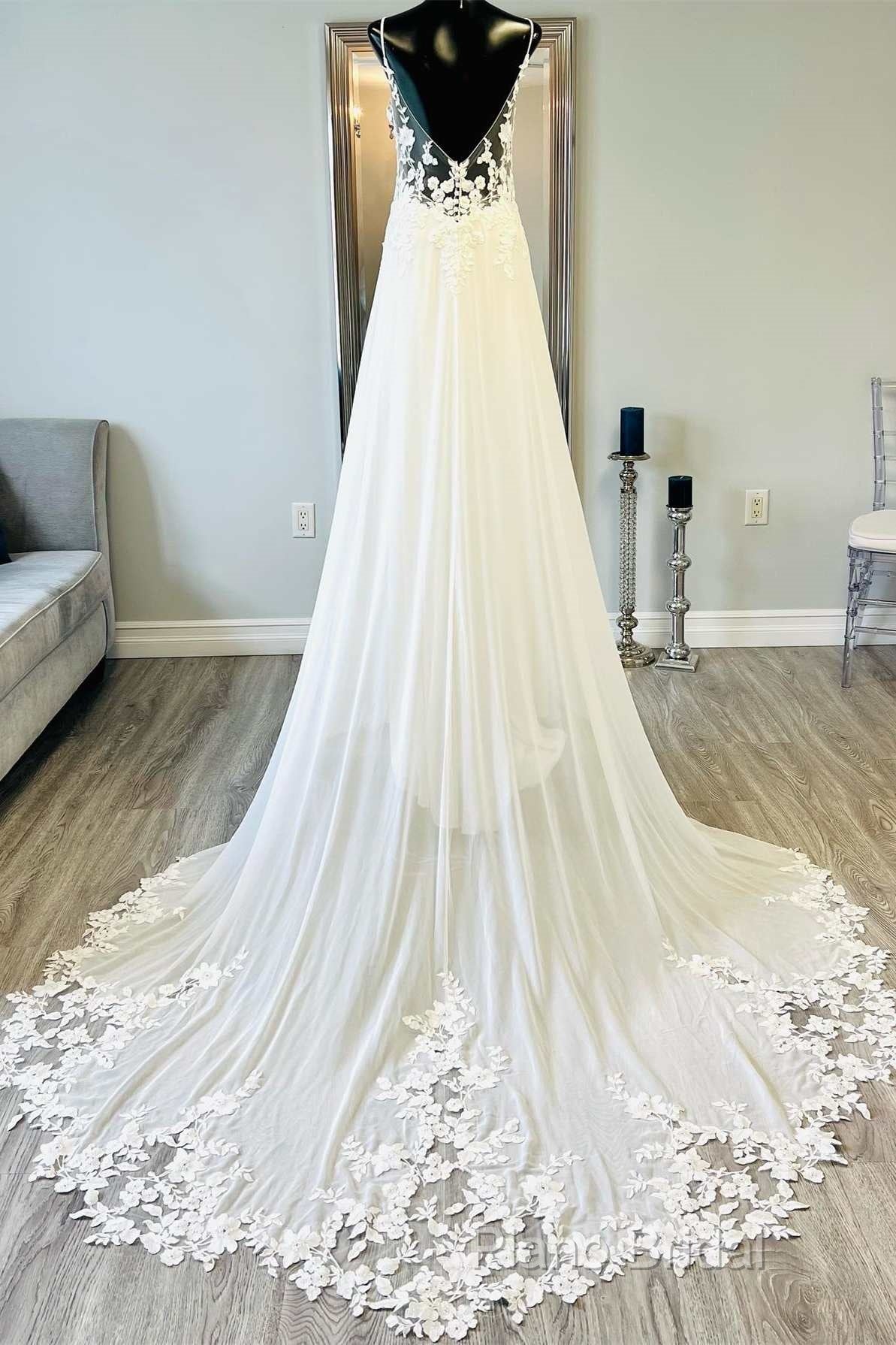Open Back A-Line Chiffon/Lace Beach Wedding Dresses Secondary image