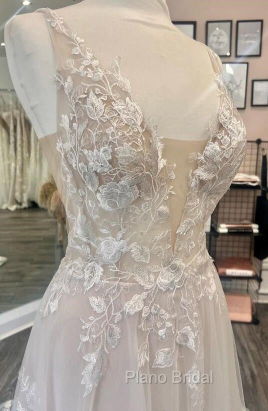 Open Back A Line Wedding Dresses,Custom Made Bridal Dresses Secondary image