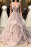 Open Back Dusty Pink Long Formal Prom Dresses Simple Formal Prom Dresses Long Evening Gowns