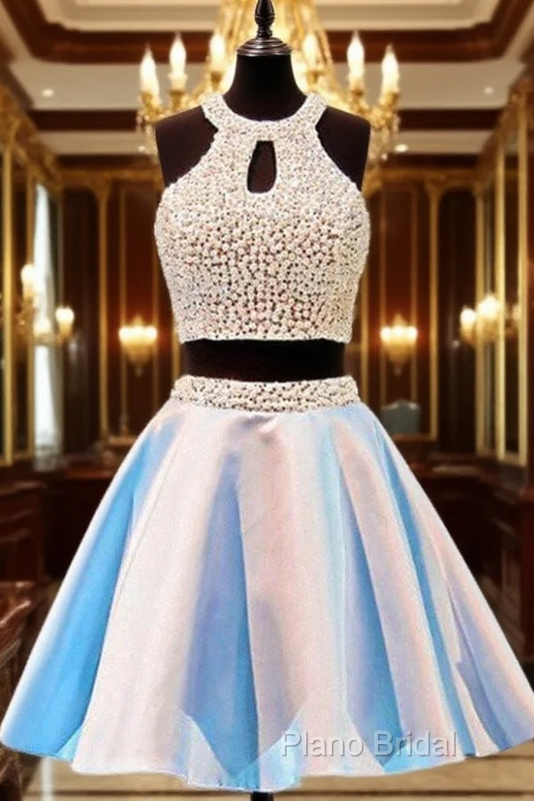Open Back Jewel Sleeveless Homecoming Dess With Beading Main image