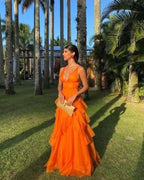 Orange Long Formal Prom Dresses, Formal Evening Dresses,Party Dresses, Formal Dresses