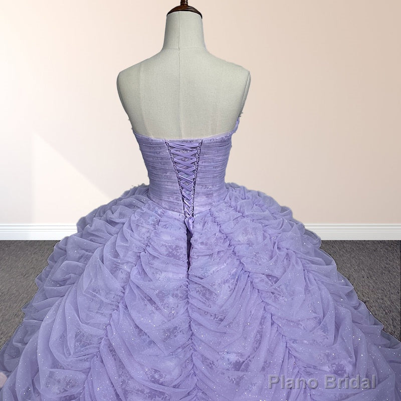 Organza Ball Gown Sweetheart Lavender Pleats Party Dress Secondary image