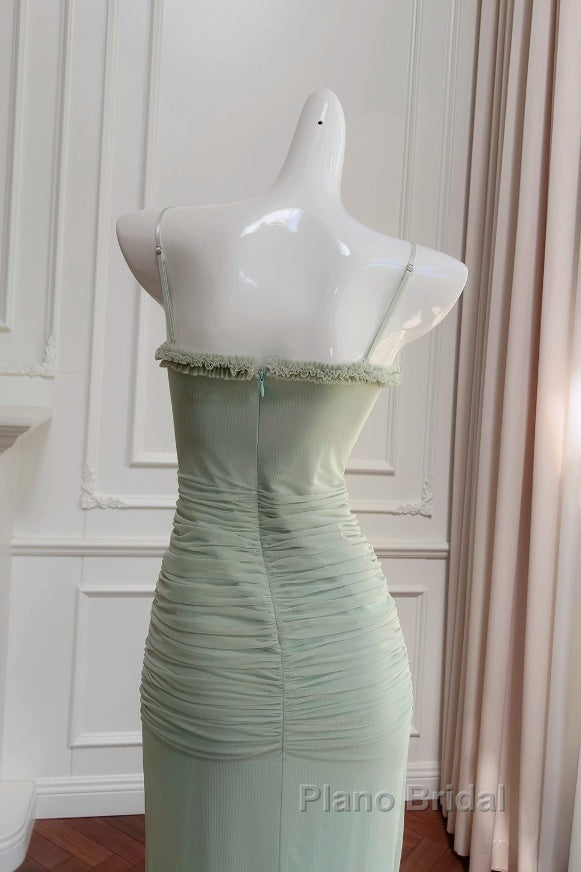 Pea Green Suspender Long Dresses