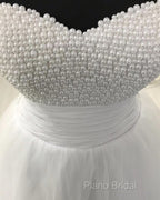 Pearl Sweetheart Tulle Wedding Dresses