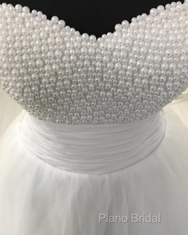 Pearl Sweetheart Tulle Wedding Dresses