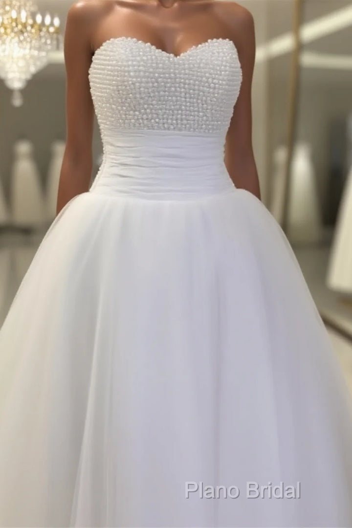 Pearl Sweetheart Tulle Wedding Dresses Main image