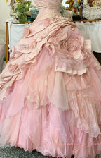 Pink A Line Princess Quinceanera Dresses Ball Gown Sweet 16 Dresses