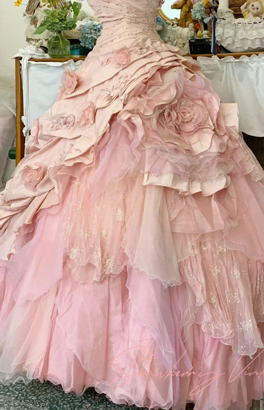 Pink A Line Princess Quinceanera Dresses Ball Gown Sweet 16 Dresses