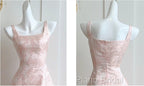 Pink A-Line Vintage Butterfly Embroidered Satin Formal Prom Dresses Birthday Dressesed01772
